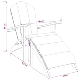 Garden Adirondack Chair with Footrest Natural Solid Teak Wood - Close-Up Angle
