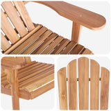 Garden Adirondack Chair Natural Solid Teak Wood - Rear View