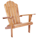 Garden Adirondack Chair Natural Solid Teak Wood - Front View