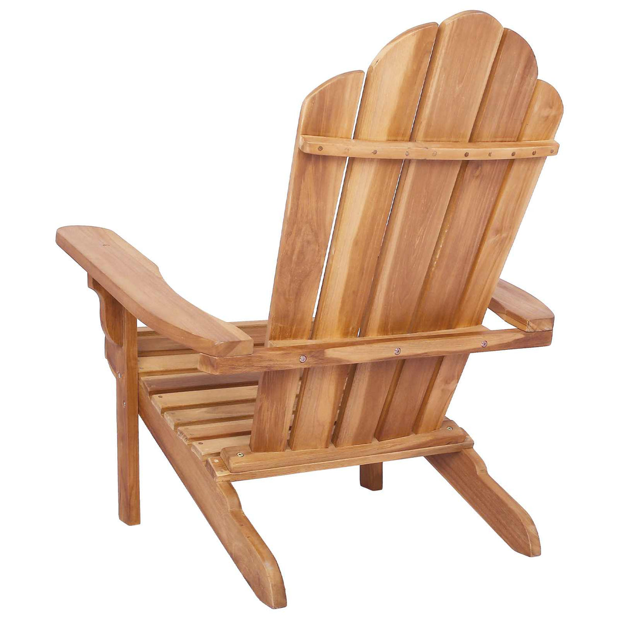 Garden Adirondack Chair Natural Solid Teak Wood