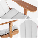 Garden Adirondack Chair Natural Solid Teak Wood