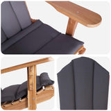 Garden Adirondack Chair Natural Solid Teak Wood - Rear View