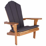 Garden Adirondack Chair Natural Solid Teak Wood - Front View