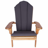 Garden Adirondack Chair Natural Solid Teak Wood - Side View