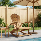 Garden Adirondack Rocking Chair Natural Solid Teak wood