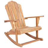 Garden Adirondack Rocking Chair Natural Solid Teak wood