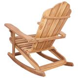 Garden Adirondack Rocking Chair Natural Solid Teak wood - 45-Degree Angle