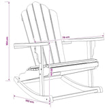Garden Adirondack Rocking Chair Natural Solid Teak wood - Close-Up Angle