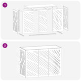 Air Conditioner Cover Black 110 x 50 x 80 cm Steel - Rear View