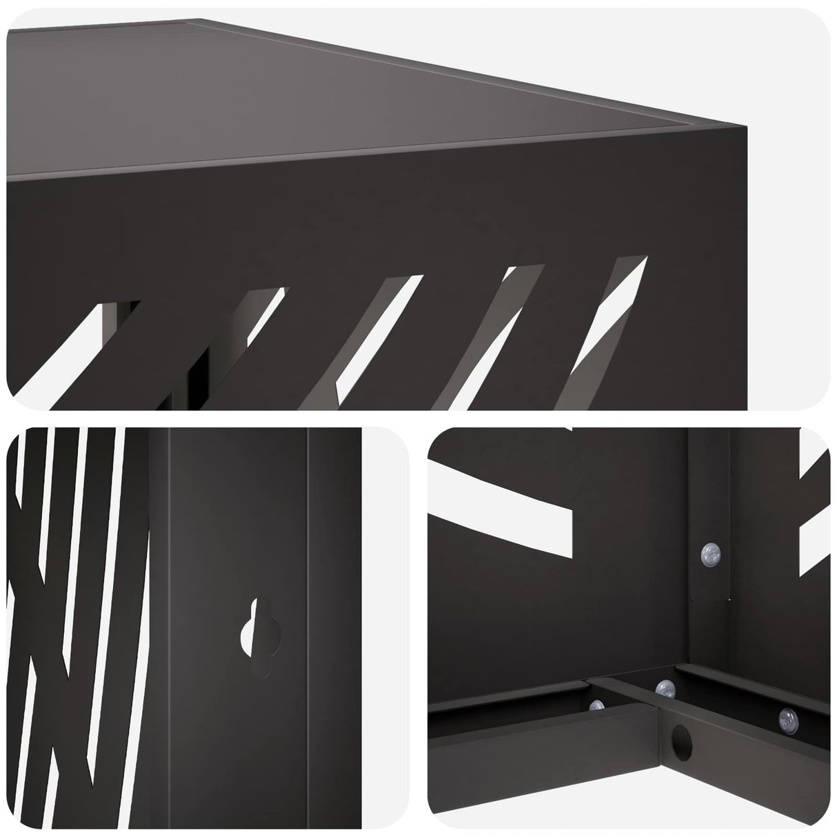 Air Conditioner Cover Black 110 x 50 x 105 cm Steel