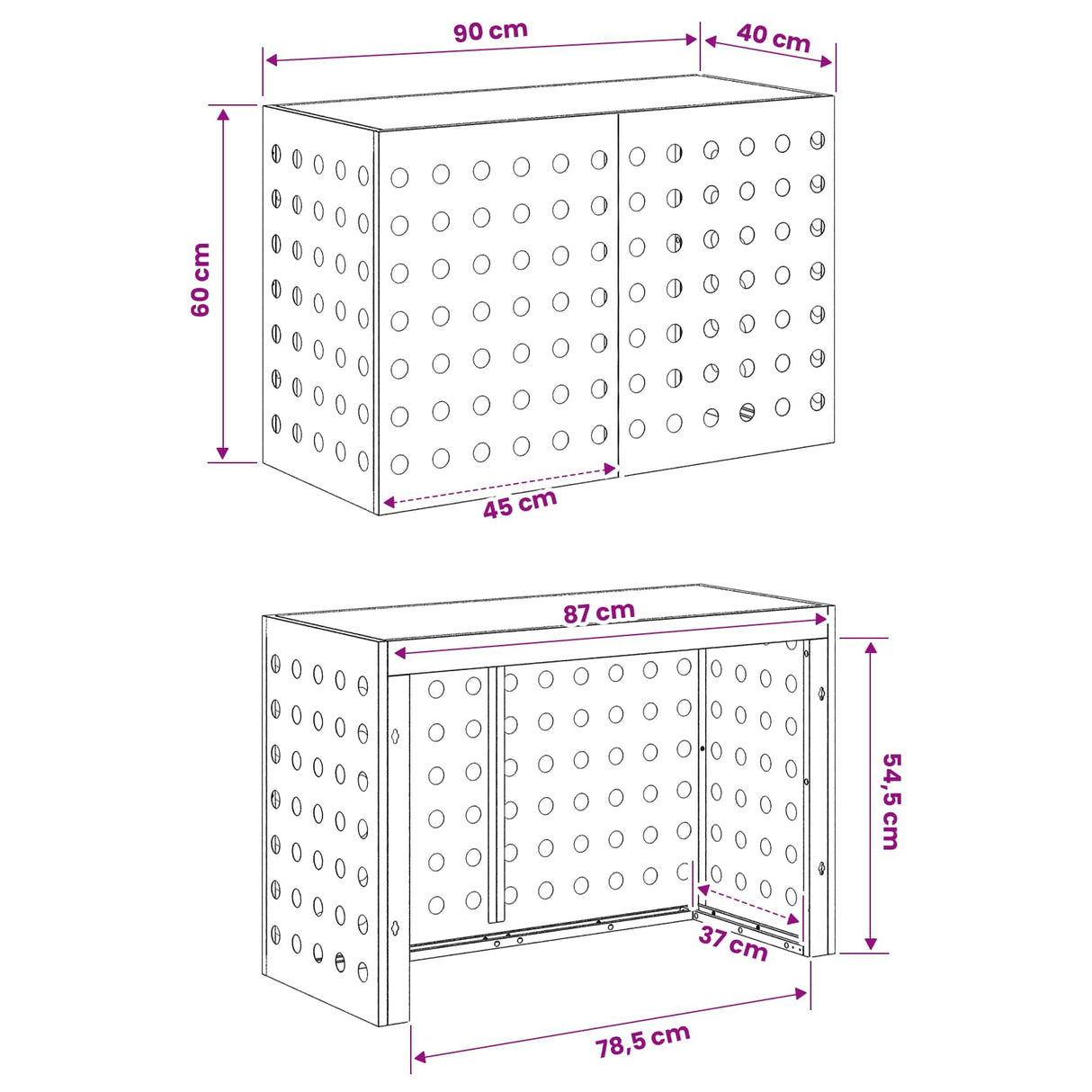 Air Conditioner Cover Anthracite 90 x 40 x 60 cm Steel