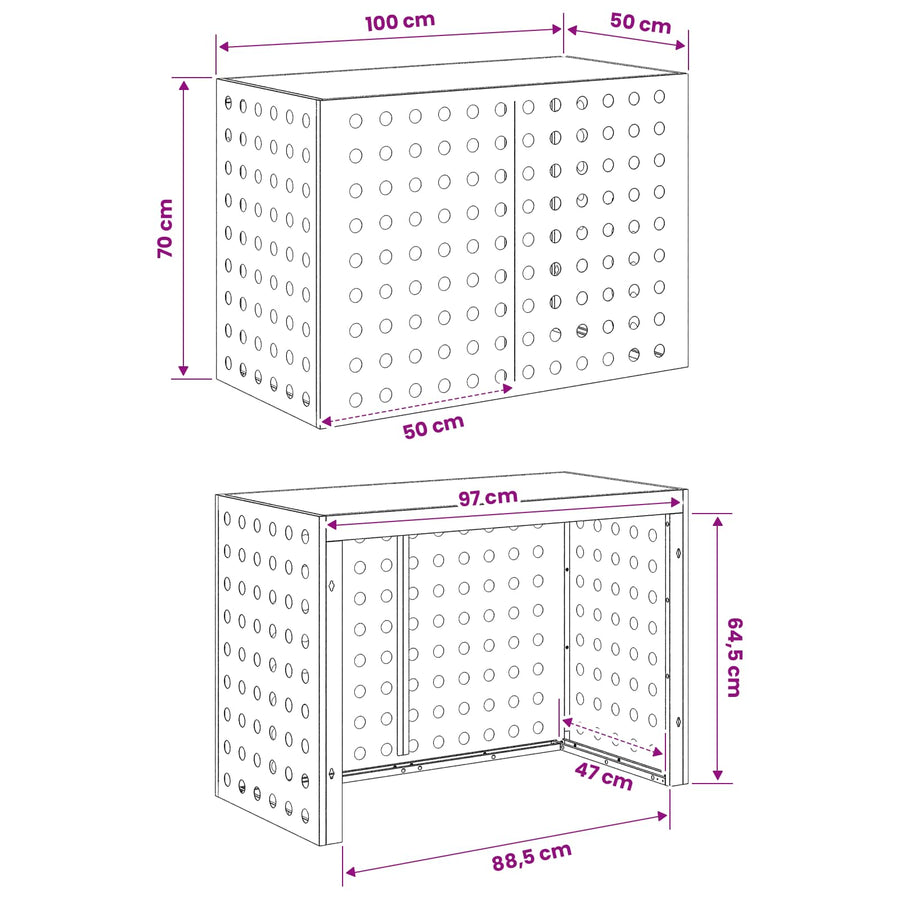 Air Conditioner Cover Anthracite 100 x 50 x 70 cm Steel