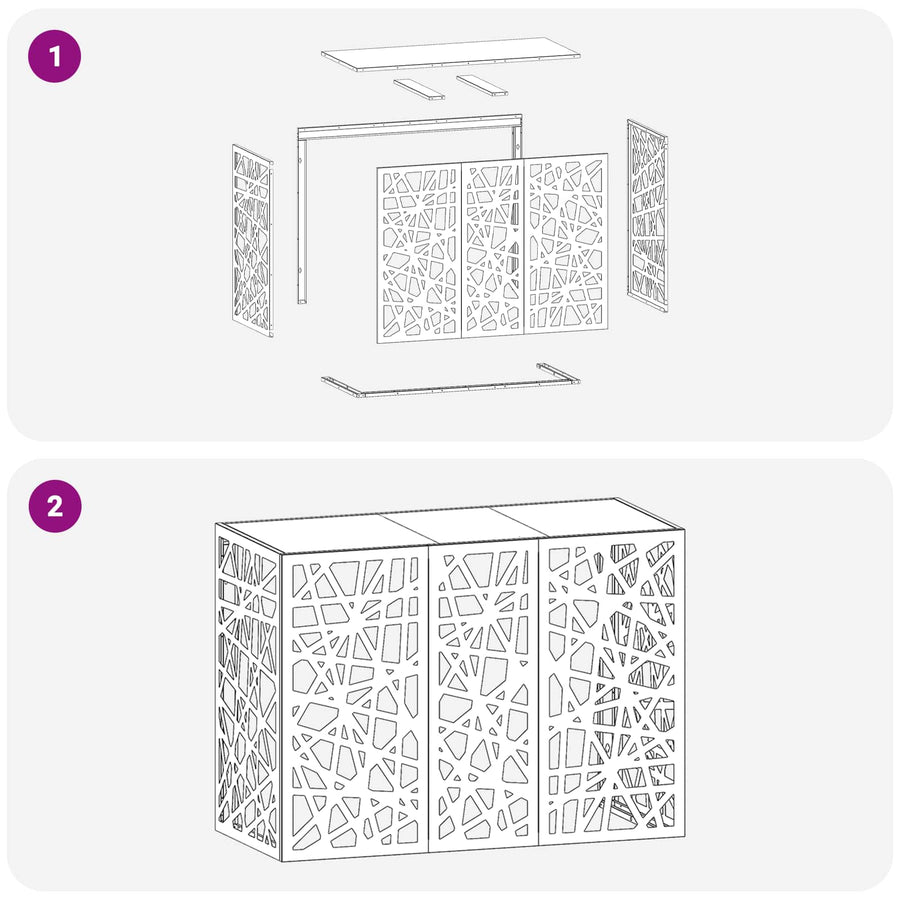 Air Conditioner Cover Black 110 x 50 x 80 cm Steel