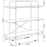 Bookshelf 3-Tier 100 x 35 x 105 cm PB Sonoma Oak - Close-Up Angle