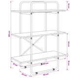 Bookshelf 3-Tier 80 x 35 x 105 cm PB Sonoma Oak - Close-Up Angle