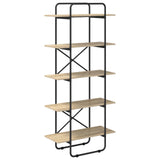 Bookshelf 5-Tier 60 x 35 x 175.5 cm PB Sonoma Oak - Front View