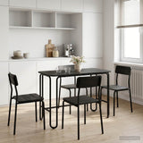 Dining Table 100 x 50 x 75 cm Engineered Wood Black Rectangular