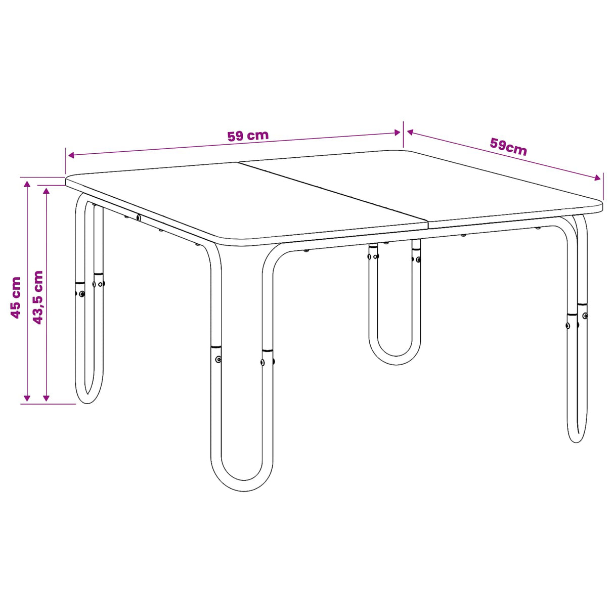 Coffee Table Black 59 x 59 x 45 cm Engineered Wood