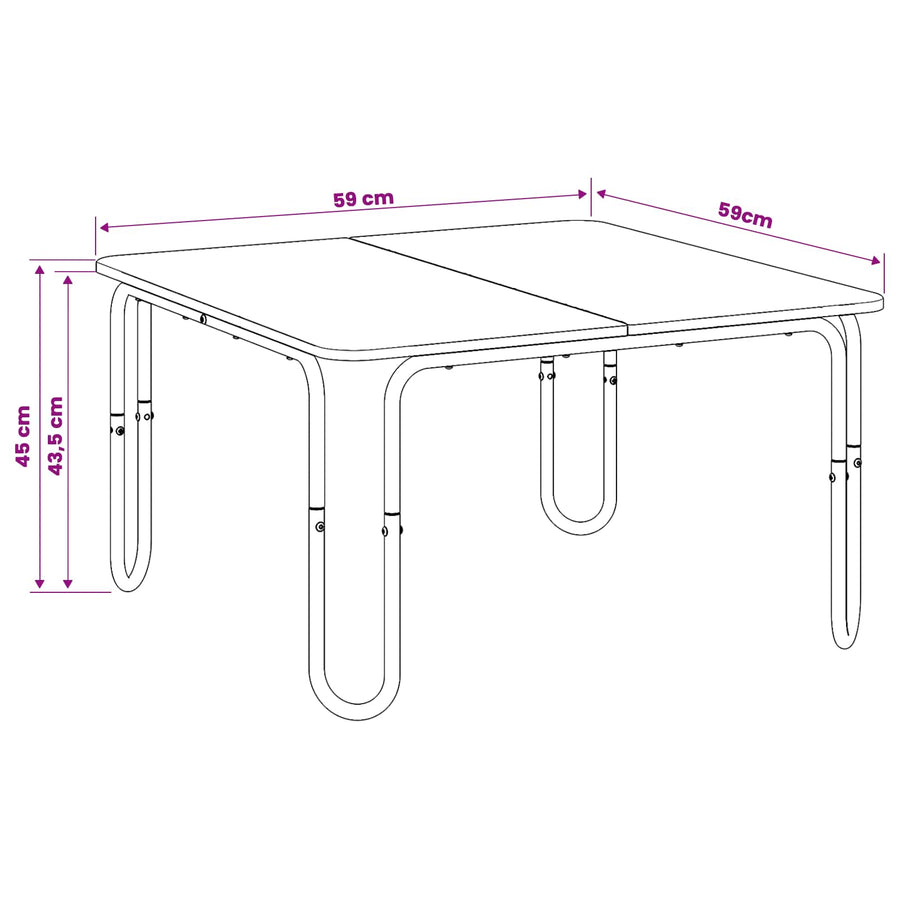 Coffee Table Black 59 x 59 x 45 cm Engineered Wood