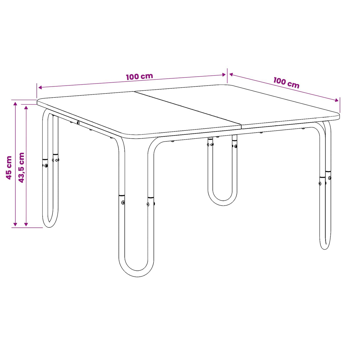 Coffee Table Sonoma Oak 100 x 100 x 45 cm Engineered Wood