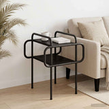 Coffee Table Black Oak 40 x 40 x 51 cm Engineered Wood