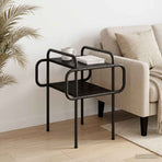 Coffee Table Black Oak 40 x 40 x 51 cm Engineered Wood