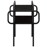 Coffee Table Black Oak 40 x 40 x 51 cm Engineered Wood - Side View
