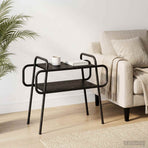 Coffee Table Black Oak 60 x 30 x 51 cm Engineered Wood