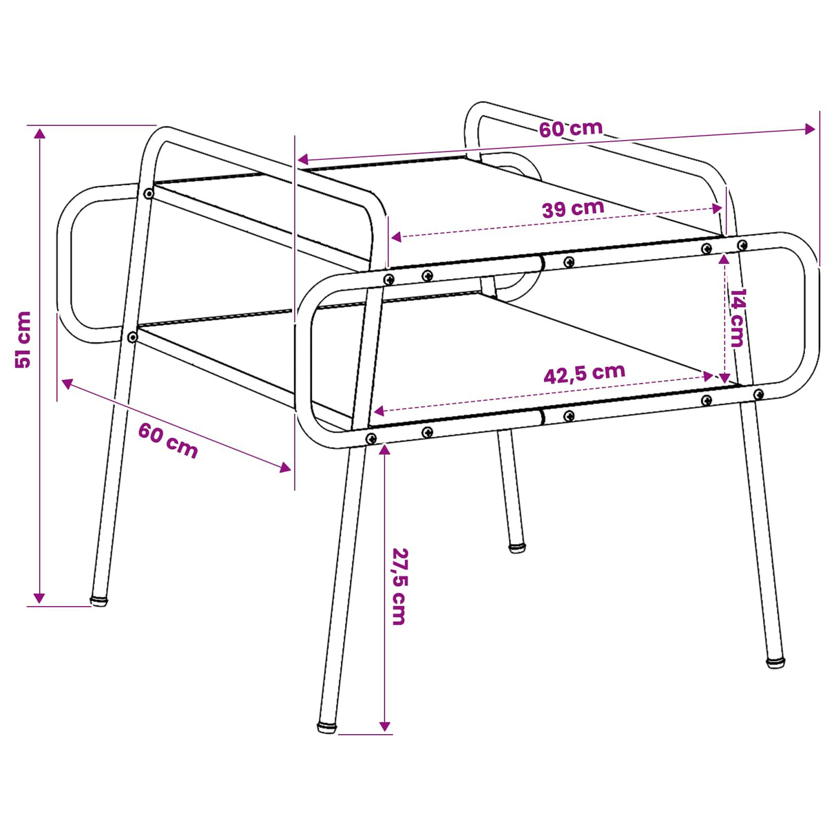 Coffee Table Black Oak 60 x 60 x 51 cm Engineered Wood