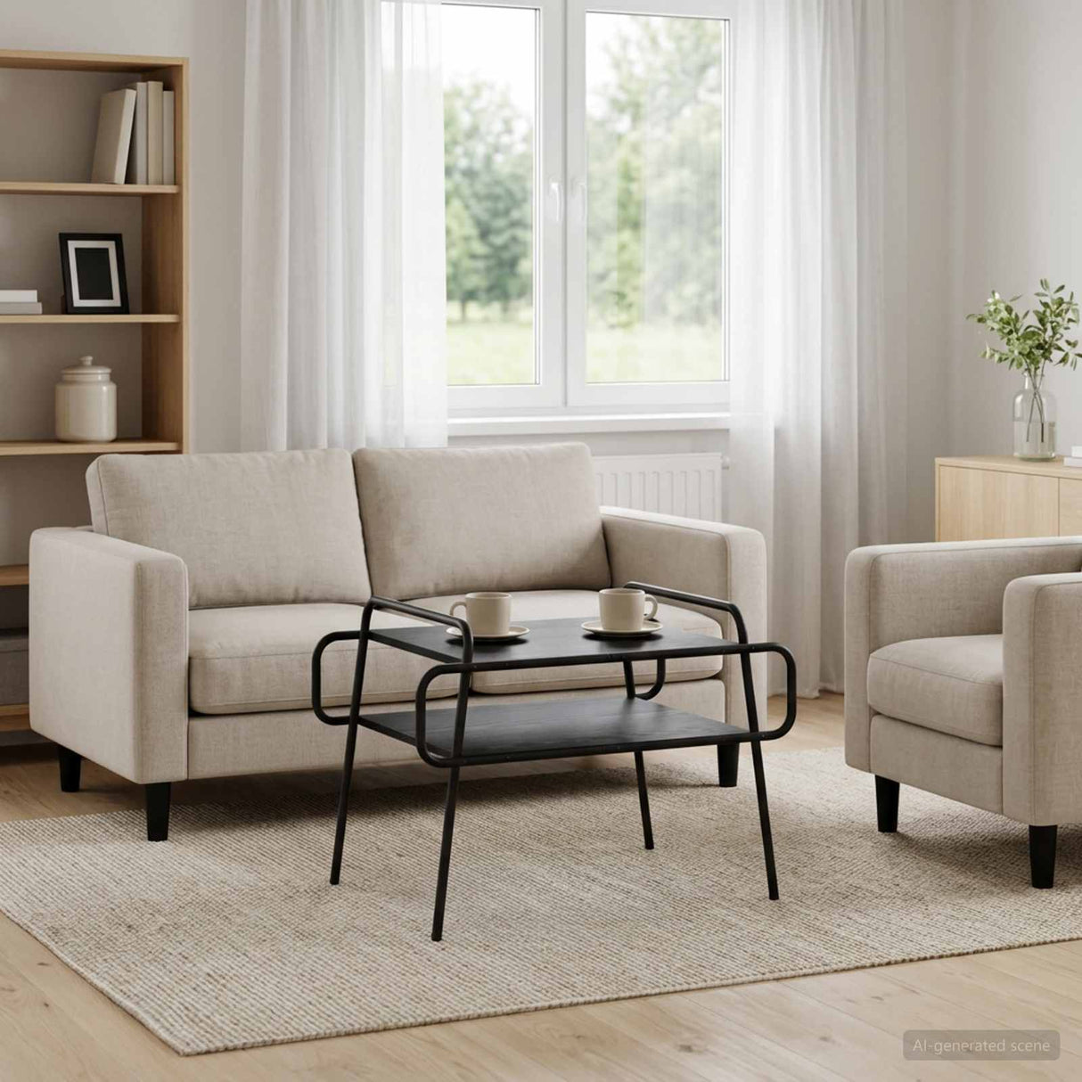 Coffee Table Black Oak 70 x 50 x 51 cm Engineered Wood
