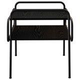 Coffee Table Black Oak 70 x 50 x 51 cm Engineered Wood - Top-Down View