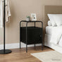 Bedside Cabinet Black Oak Engineered Wood
