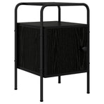 Bedside Cabinet Black Oak Engineered Wood