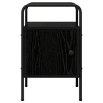 Bedside Cabinet Black Oak Engineered Wood