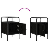 Bedside Cabinet Black Oak Engineered Wood