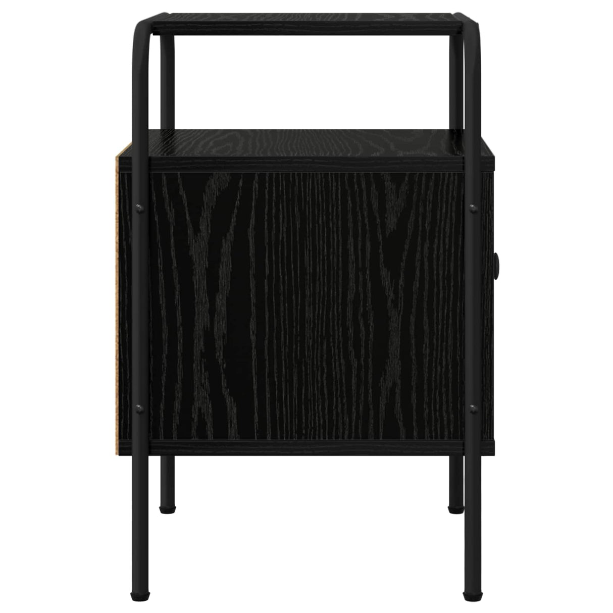Bedside Cabinet Black Oak Engineered Wood