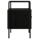 Bedside Cabinet Black Oak Engineered Wood