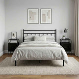 Bedside Cabinet 2 pcs Black Oak Engineered Wood - Top-Down View