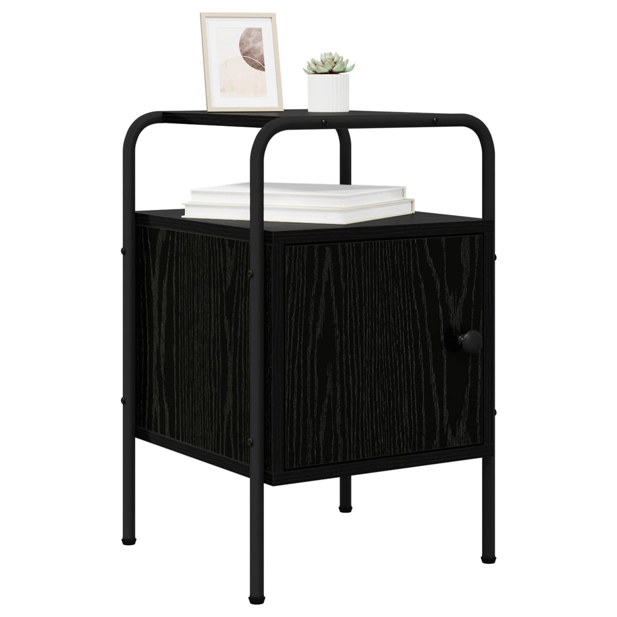 Bedside Cabinet 2 pcs Black Oak Engineered Wood