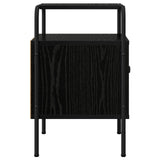 Bedside Cabinet 2 pcs Black Oak Engineered Wood - Low Angle