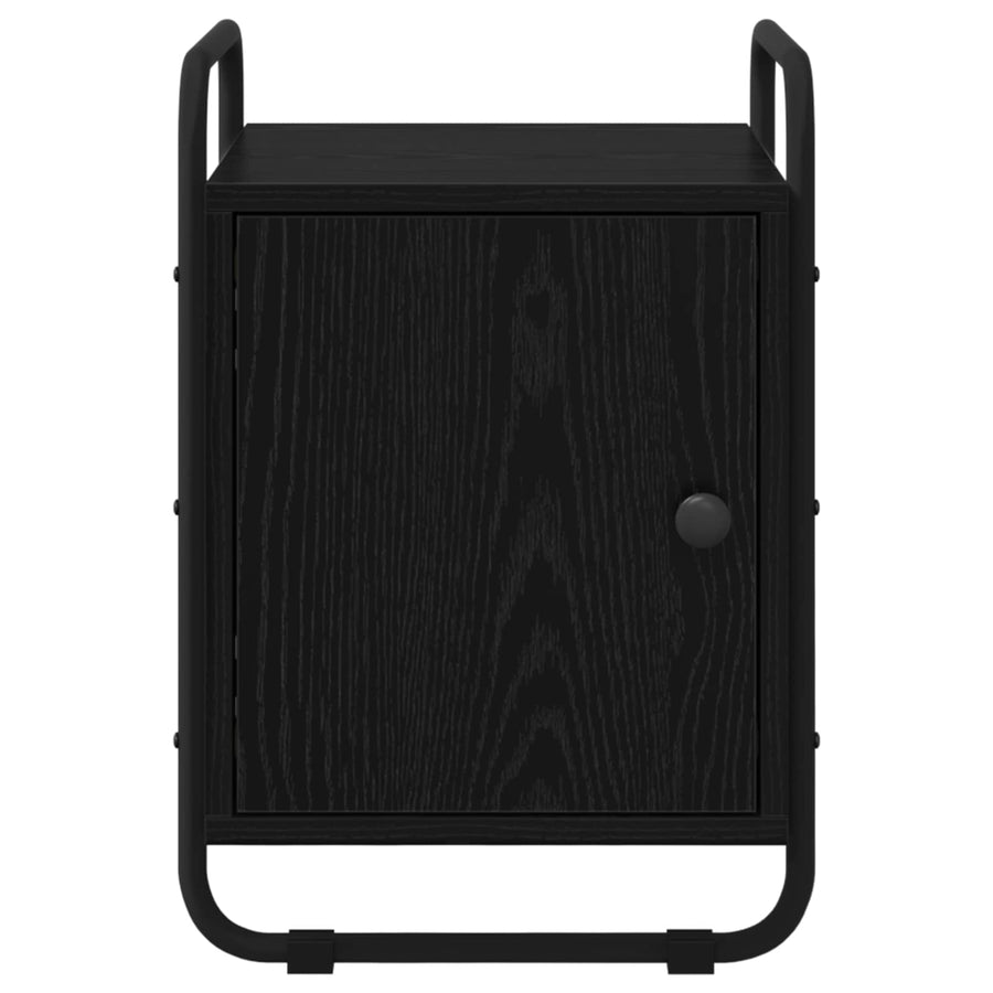Bedside Cabinet Black Oak Engineered Wood