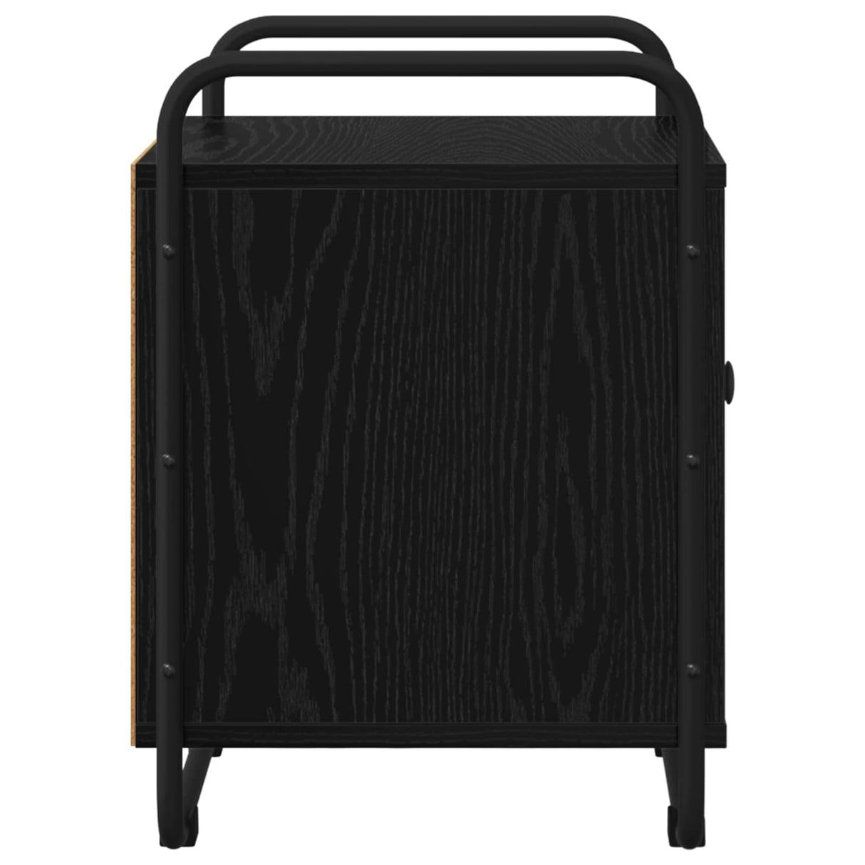 Bedside Cabinet Black Oak Engineered Wood