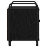 Bedside Cabinet Black Oak Engineered Wood
