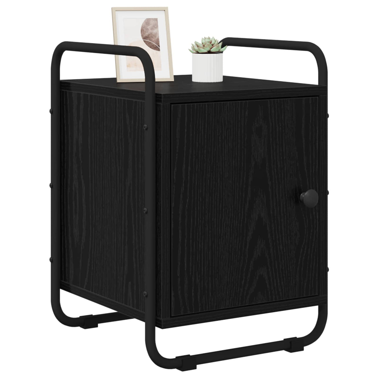 Bedside Cabinet 2 pcs Black Oak Engineered Wood