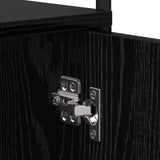 Bedside Cabinet Black Oak Engineered Wood