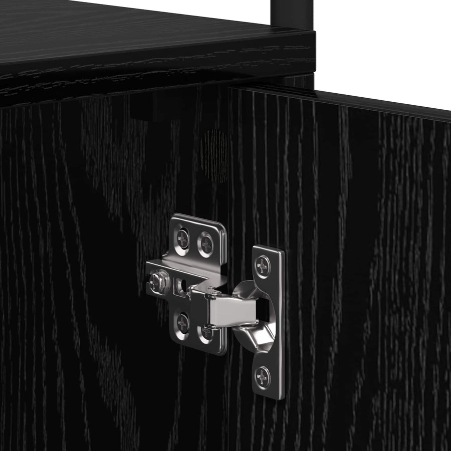Bedside Cabinet 2 pcs Black Oak Engineered Wood
