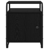 Bedside Cabinet 2 pcs Black Oak Engineered Wood - 45-Degree Angle