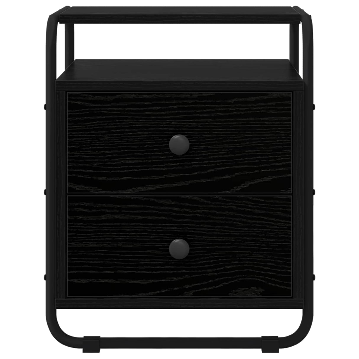 Bedside Cabinet Black Oak Engineered Wood