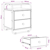 Bedside Cabinet Black Oak Engineered Wood