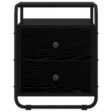 Bedside Cabinet 2 pcs Black Oak Engineered Wood